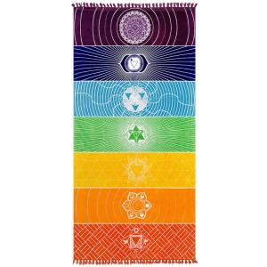 Bohemian-Single-Rainbow-Chakra-Tapestry-women-scarf-Mandala-Hippie-Boho-Stripes-Yoga-Mat